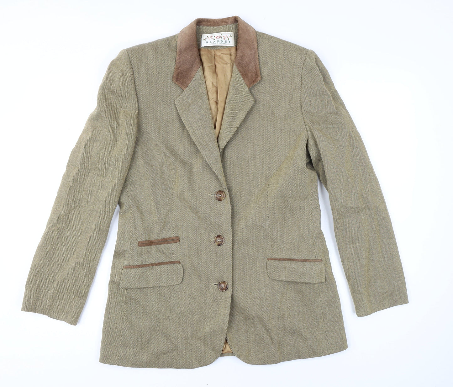 Blarney Womens Brown Jacket Blazer Size 12 Button