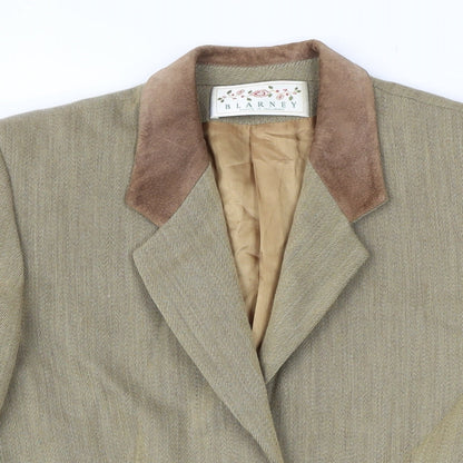 Blarney Womens Brown Jacket Blazer Size 12 Button