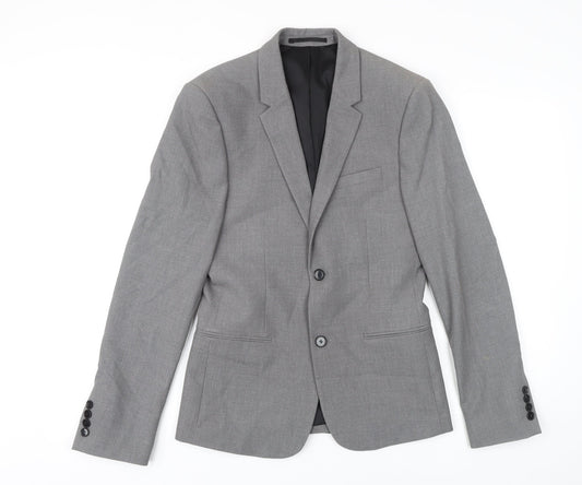 Mens UK Size 36 River Island Regular Grey Suit Jacket