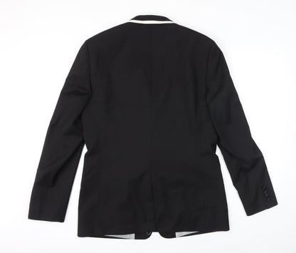 River Island Mens Black Polyester Jacket Blazer Size 42 Regular