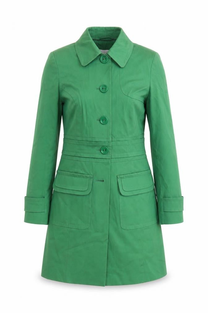Womens UK Size 10 M&S Green Rain Coat