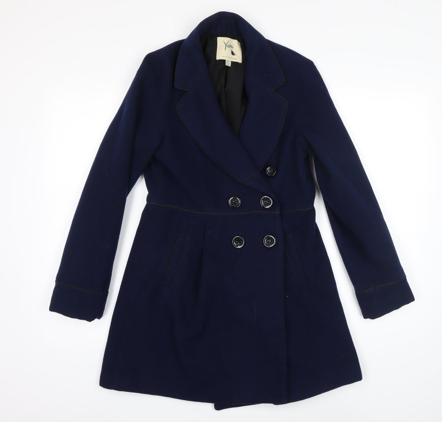 Womens UK Size 12 Yumi Blue Overcoat