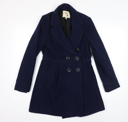 Womens UK Size 12 Yumi Blue Overcoat