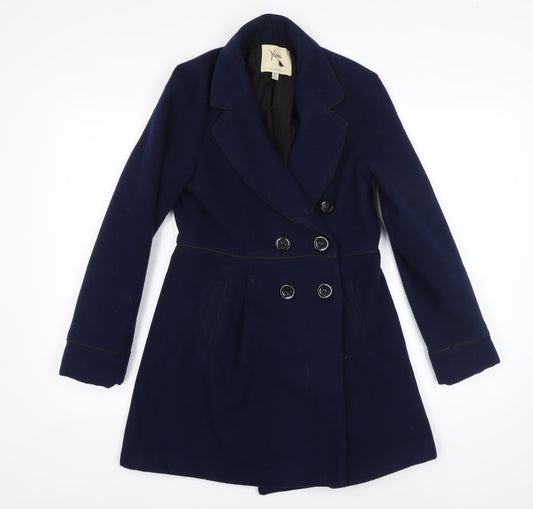 Womens UK Size 12 Yumi Blue Overcoat