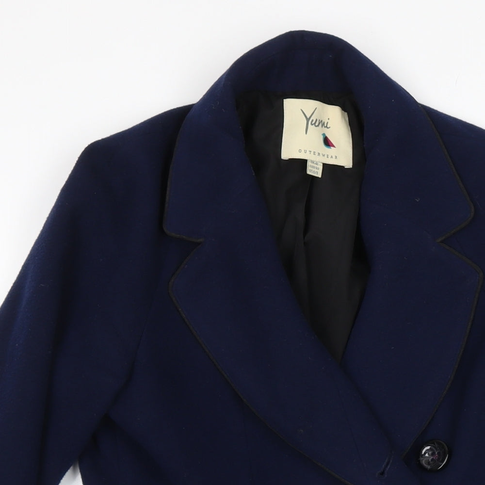 Womens UK Size 12 Yumi Blue Overcoat