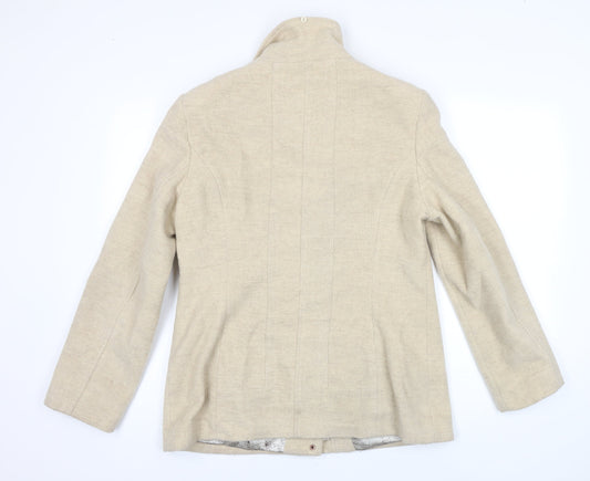 Klass Womens Beige Jacket Coat Size 12 Zip