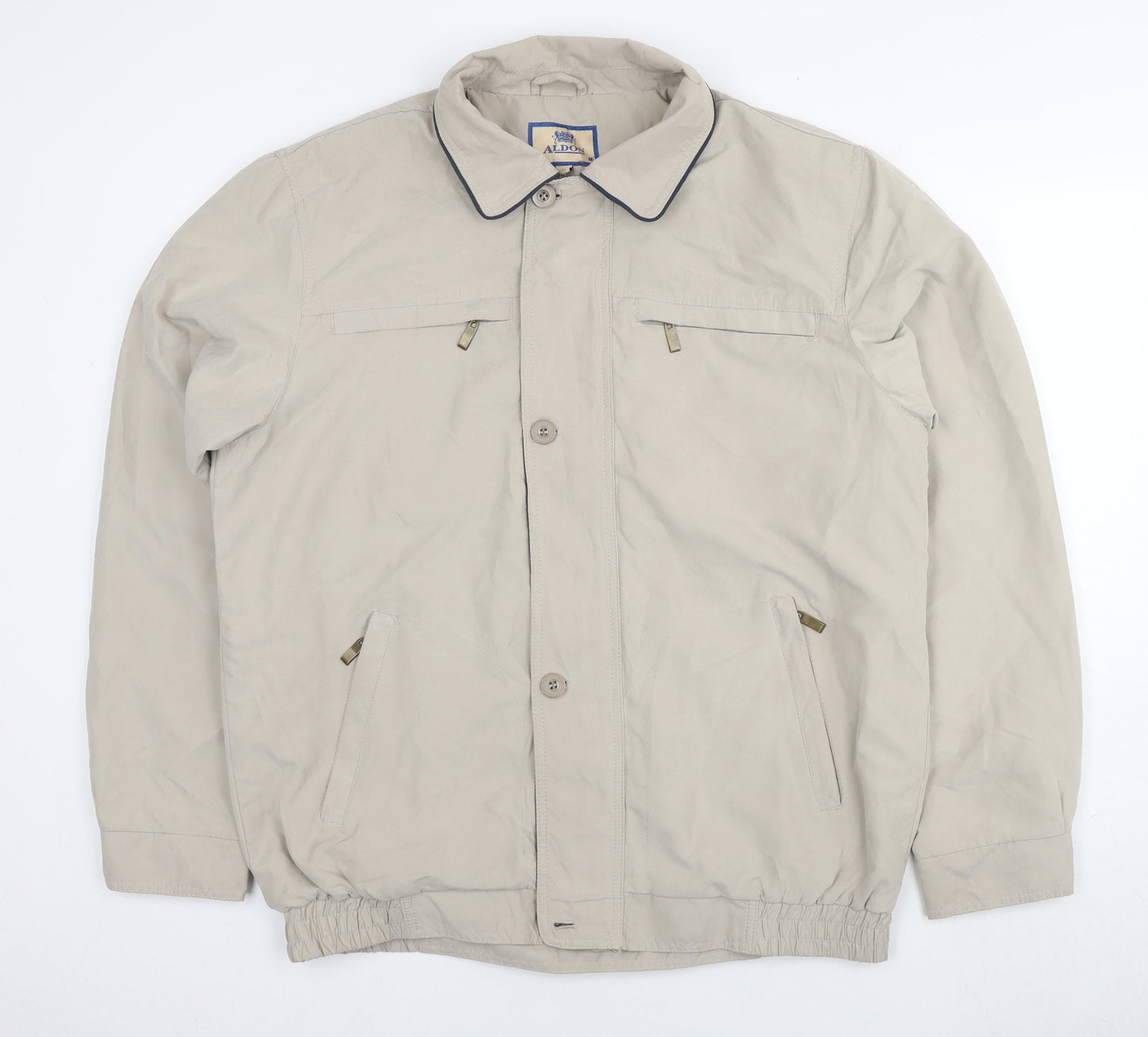 Aldon Mens Beige Bomber Jacket Jacket Size M Zip