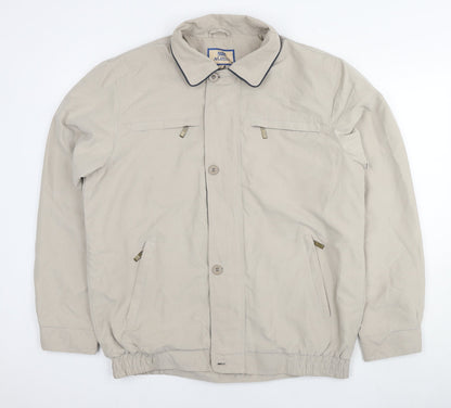 Aldon Mens Beige Bomber Jacket Jacket Size M Zip