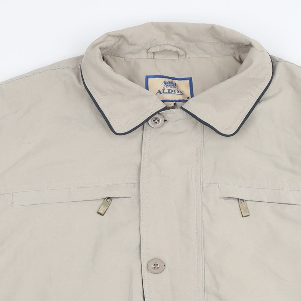 Aldon Mens Beige Bomber Jacket Jacket Size M Zip