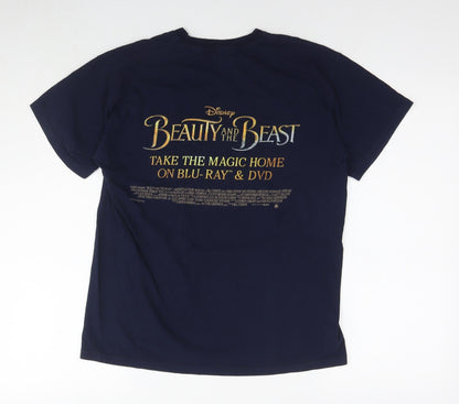 Womens UK Size M Disney Blue Basic T-Shirt