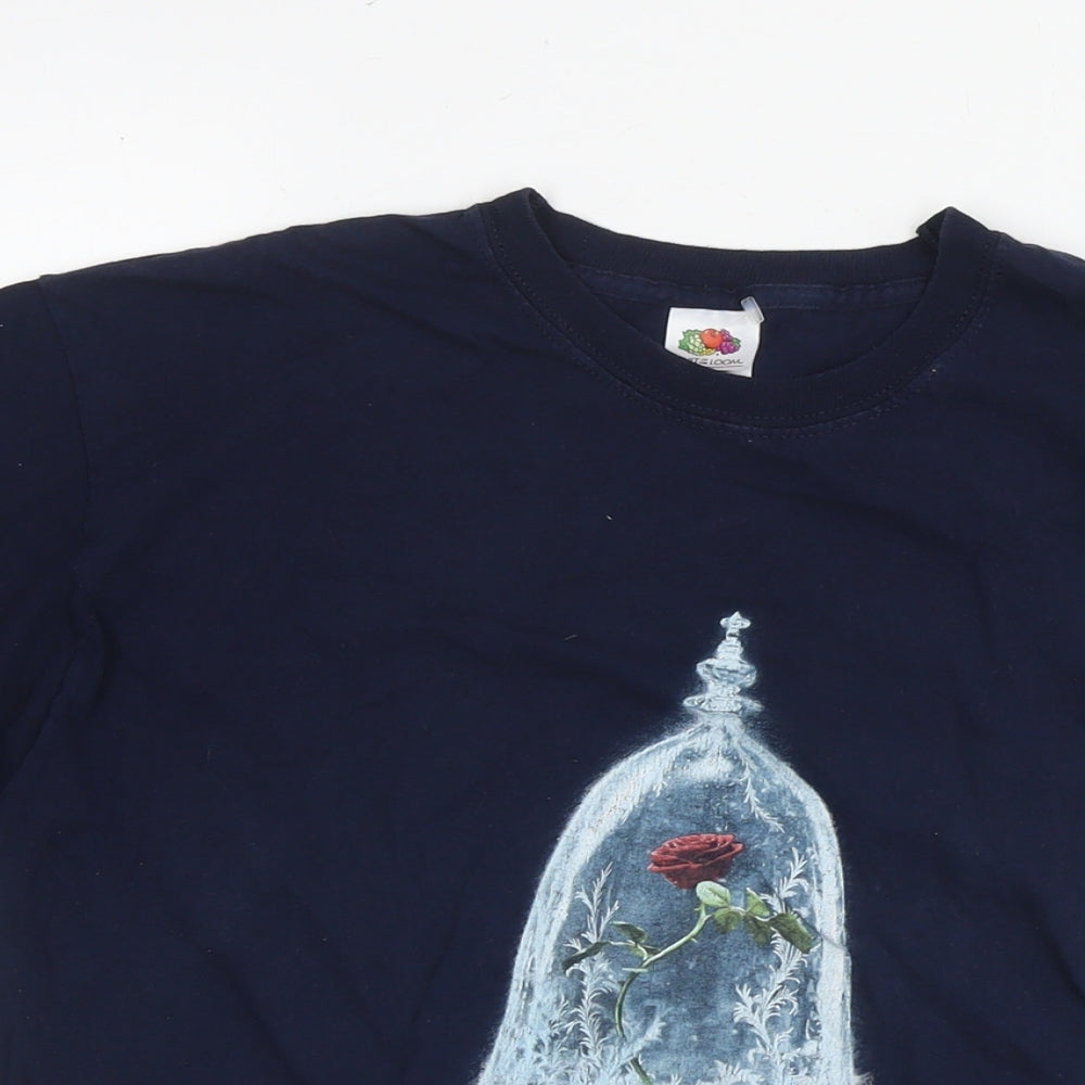Womens UK Size M Disney Blue Basic T-Shirt