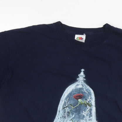 Womens UK Size M Disney Blue Basic T-Shirt