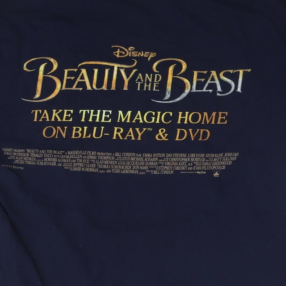 Womens UK Size M Disney Blue Basic T-Shirt