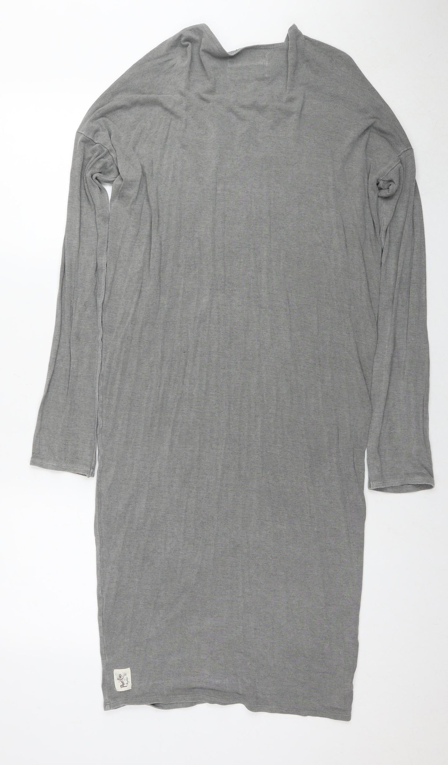 Postcard Womens Grey Viscose A-Line Size S Round Neck Zip - Label Size 2