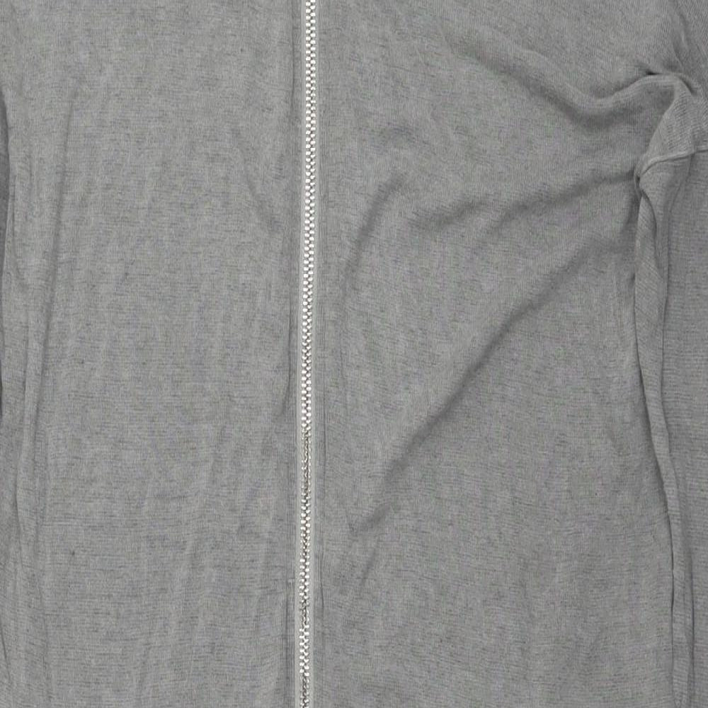 Postcard Womens Grey Viscose A-Line Size S Round Neck Zip - Label Size 2