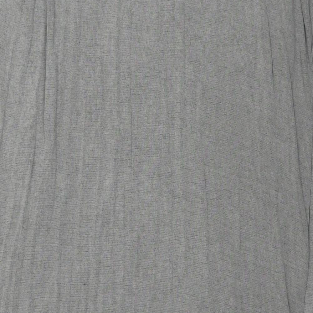Postcard Womens Grey Viscose A-Line Size S Round Neck Zip - Label Size 2