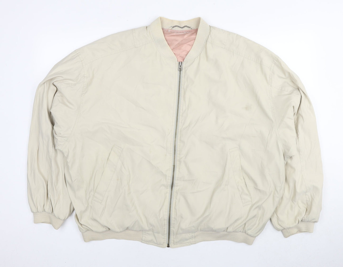 Mens UK Size M St Michael Beige Bomber Jacket