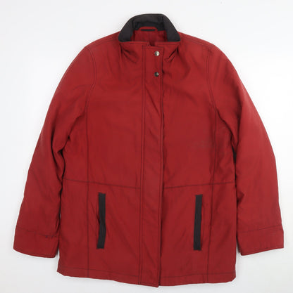 Berkertex Womens Red Parka Jacket Size 10 Zip - Size 10-12