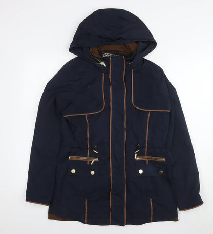 Principles Womens Blue Parka Jacket Size 10 Zip