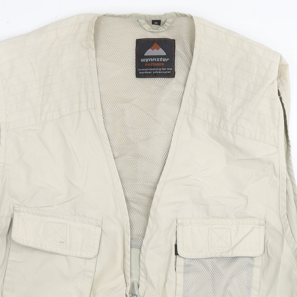 Wynnster Mens Beige Gilet Waistcoat Size M Zip