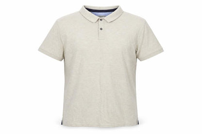 Marks & Spencer Mens Beige Cotton Polo Size L Collared Pullover