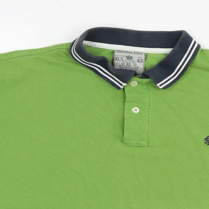 Springfield Mens Green Cotton Polo Size XL Collared Pullover