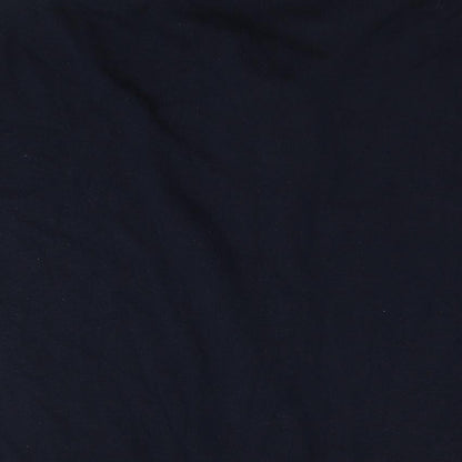 Marks and Spencer Mens Blue Collared Striped Cotton Cardigan Jumper Size 2XL Short Sleeve