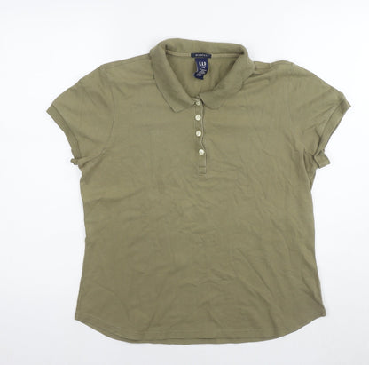 Womens UK Size L Gap Green Basic Polo