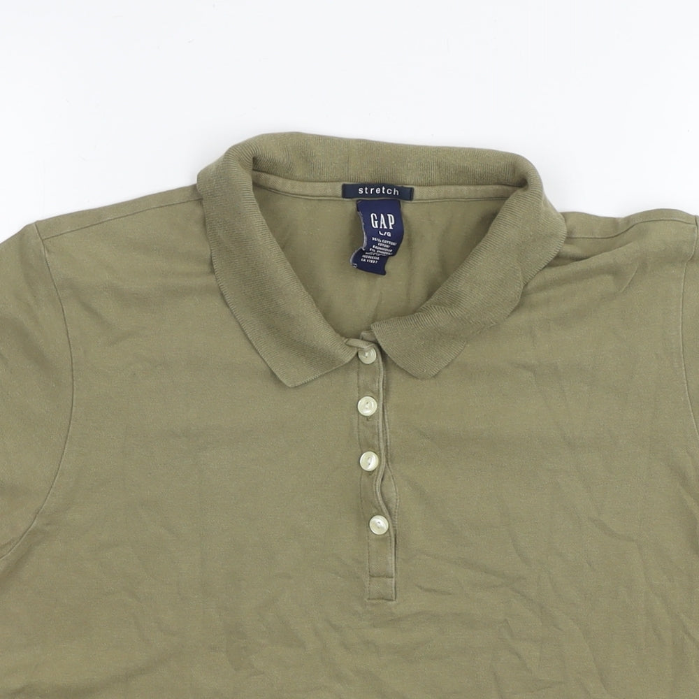 Womens UK Size L Gap Green Basic Polo