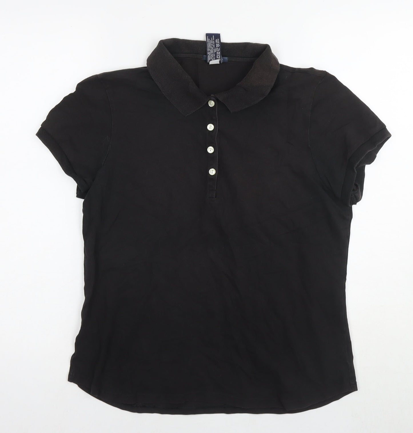 Womens UK Size L Gap Black Basic Polo