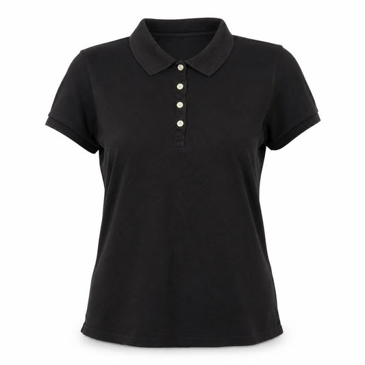 Womens UK Size L Gap Black Basic Polo