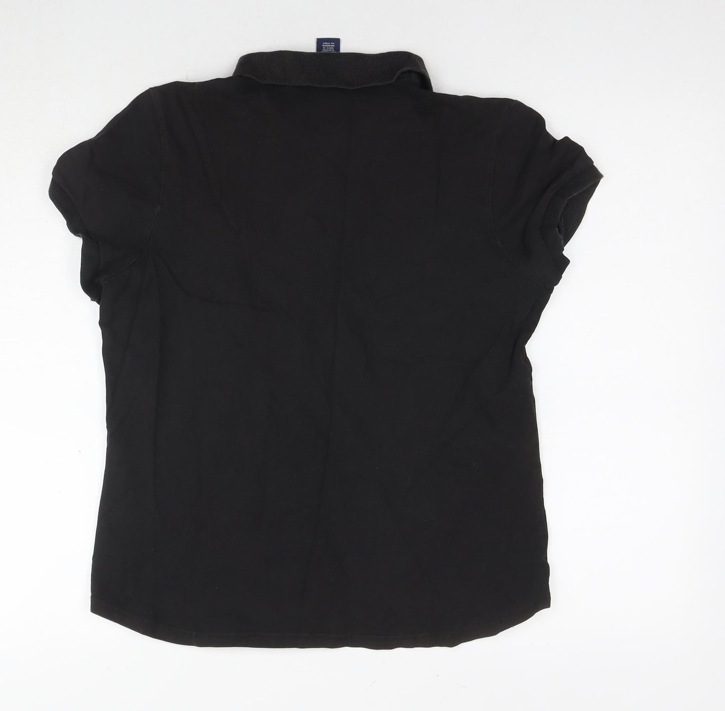 Womens UK Size L Gap Black Basic Polo