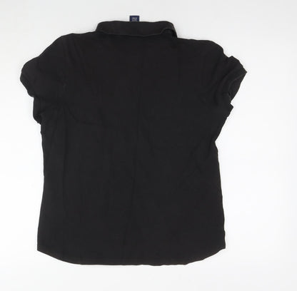 Womens UK Size L Gap Black Basic Polo