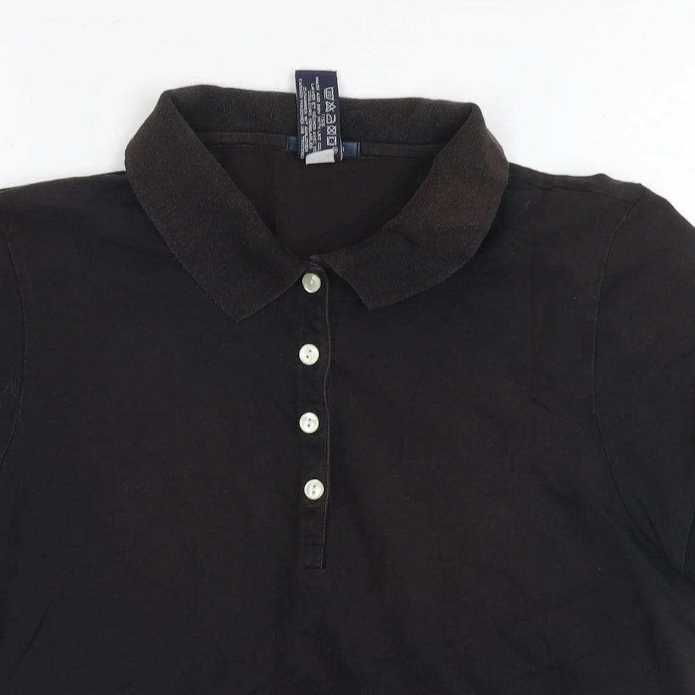 Womens UK Size L Gap Black Basic Polo