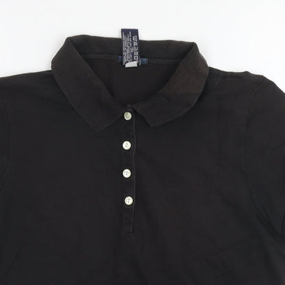 Womens UK Size L Gap Black Basic Polo
