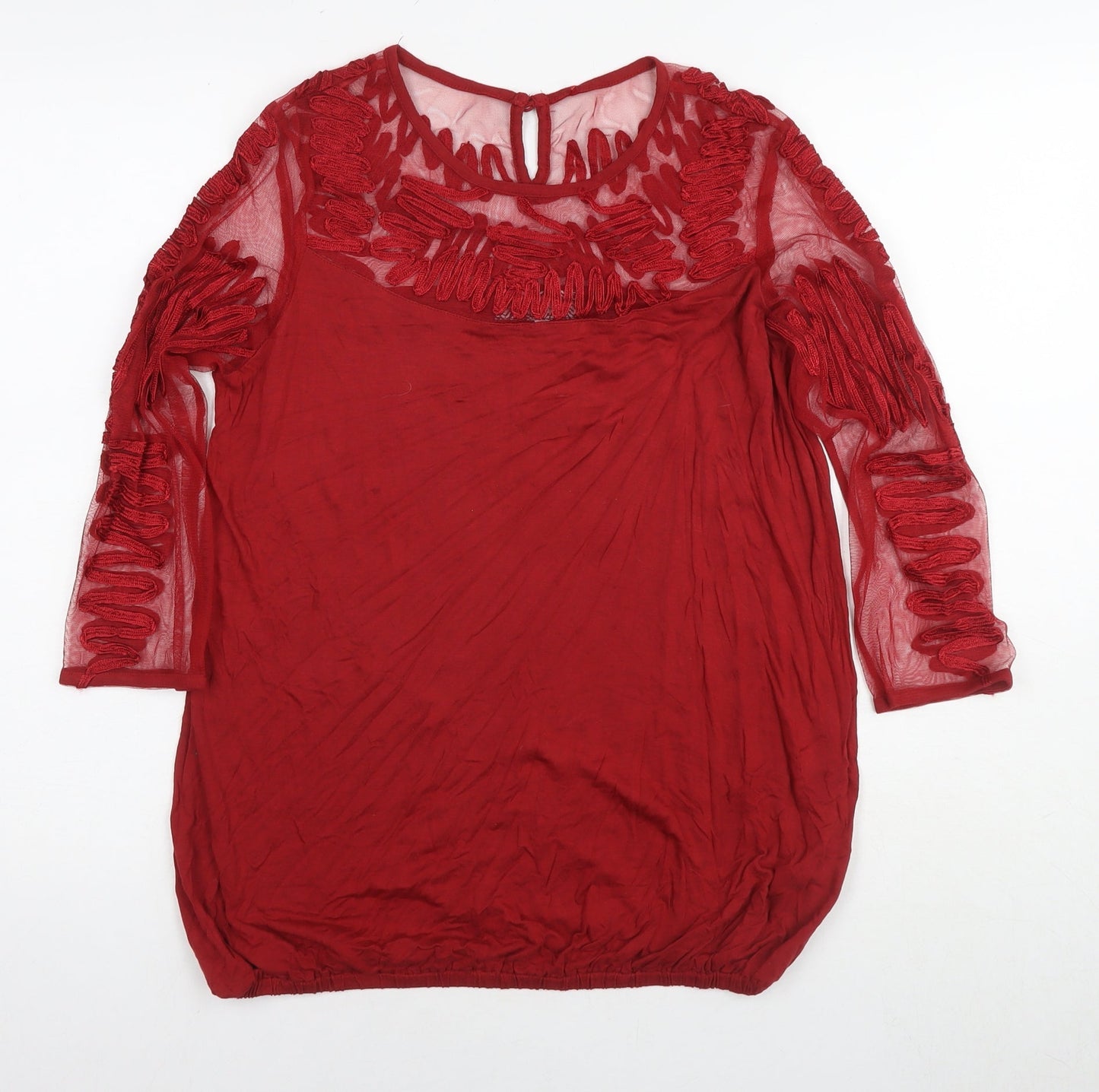Womens UK Size 12 NEXT Red Basic Blouse