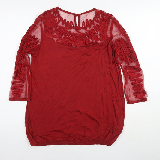 Womens UK Size 12 NEXT Red Basic Blouse