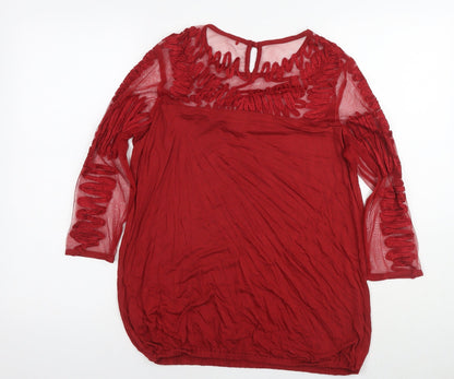 Womens UK Size 12 NEXT Red Basic Blouse