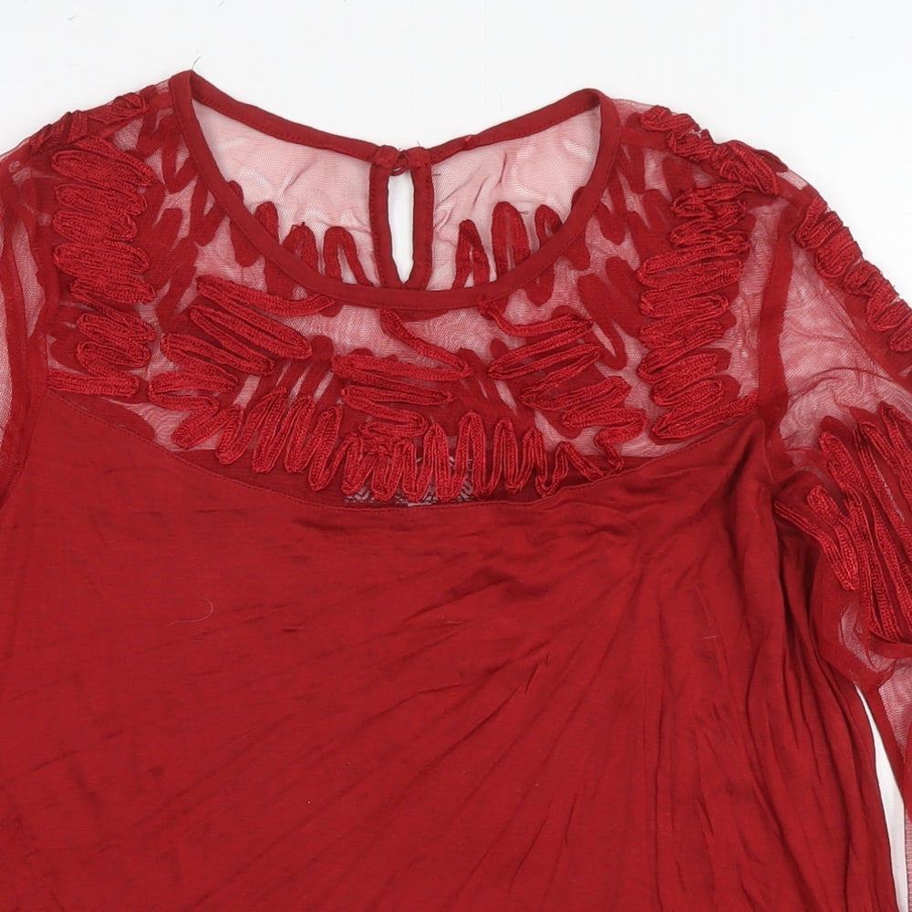 Womens UK Size 12 NEXT Red Basic Blouse