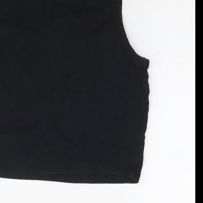 Womens UK Size 12 Boohoo Black Cropped Tank