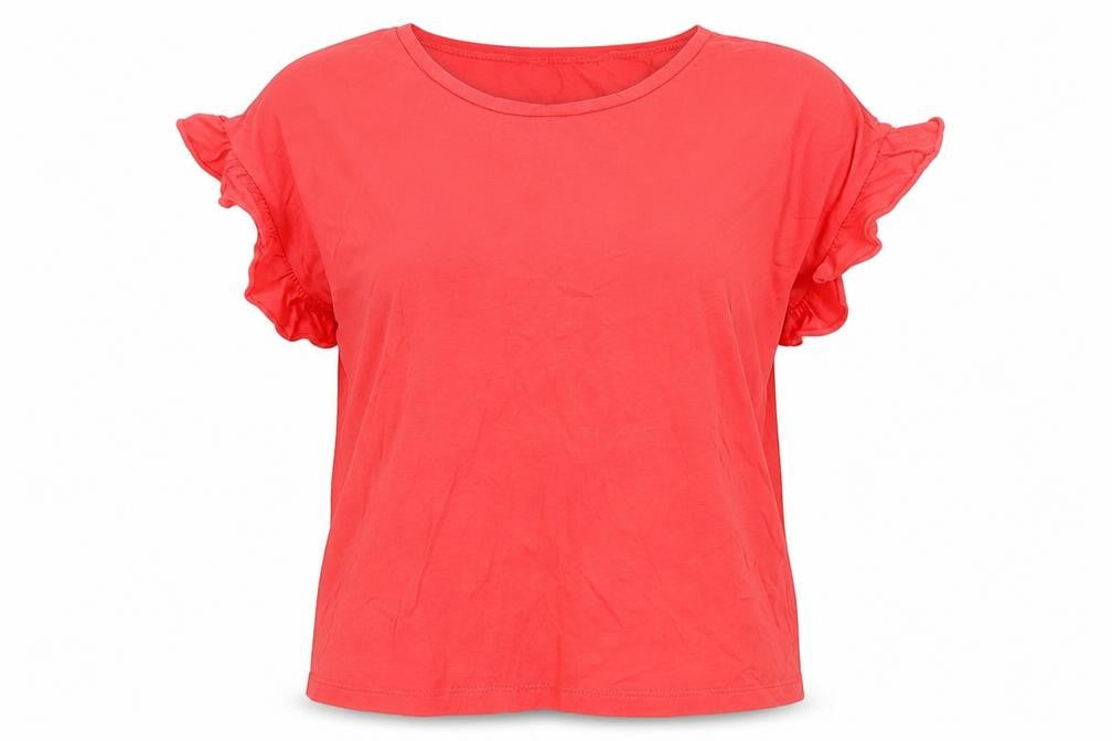 Womens UK Size M Zara Red Basic T-Shirt