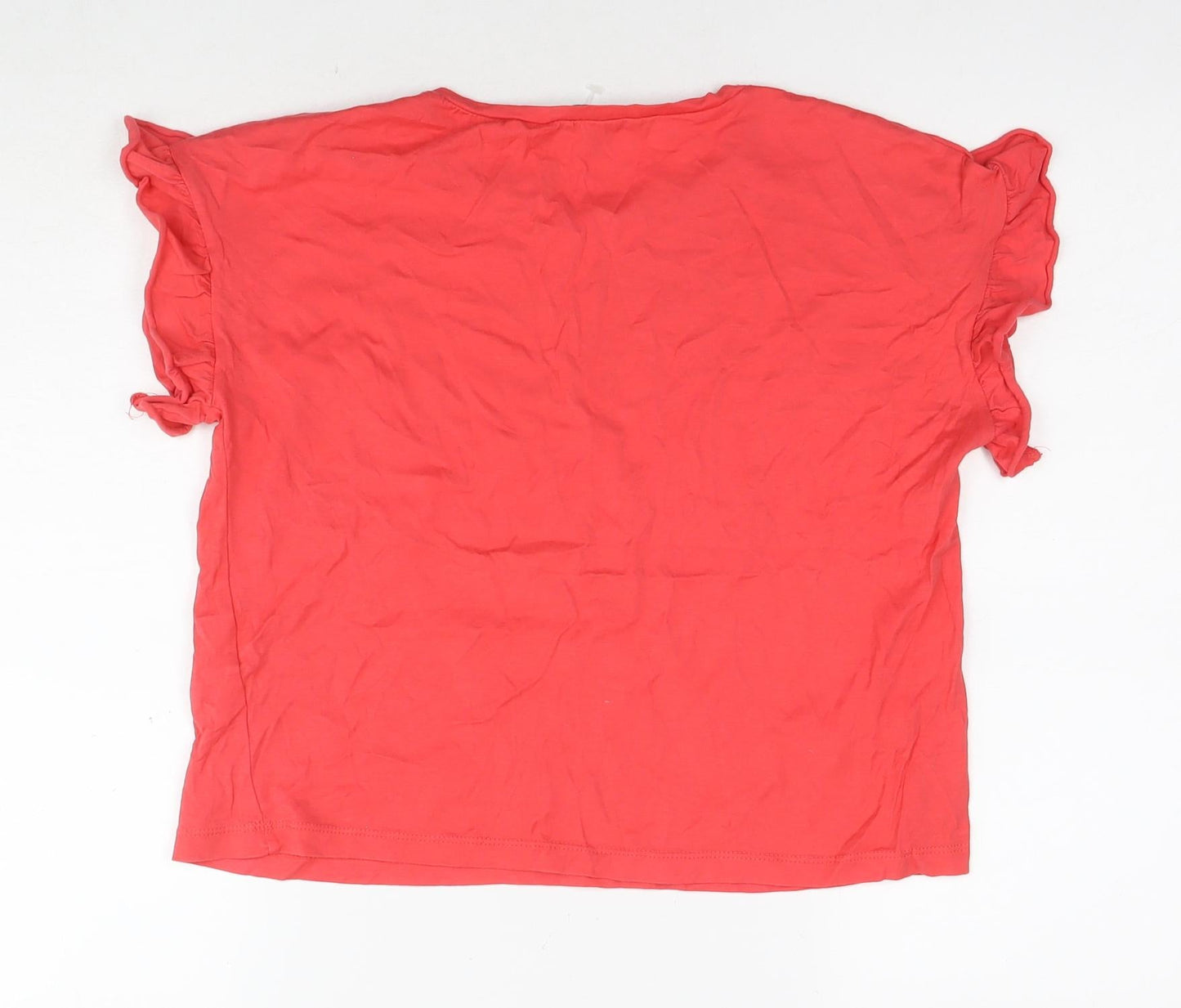 Womens UK Size M Zara Red Basic T-Shirt
