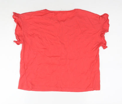 Womens UK Size M Zara Red Basic T-Shirt