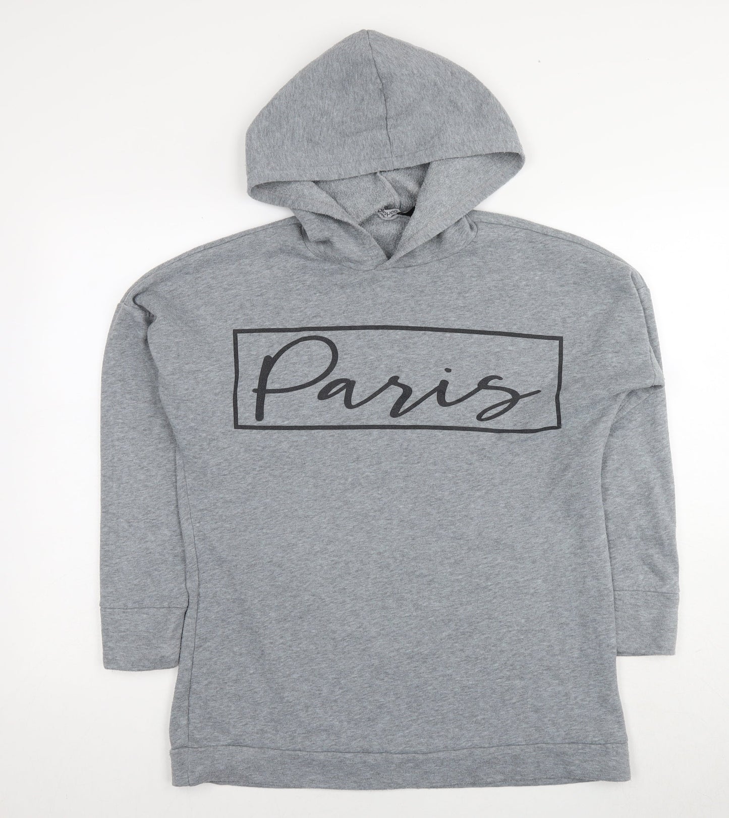 Boohoo Womens Grey Polyester Pullover Hoodie Size 8 Pullover - Paris
