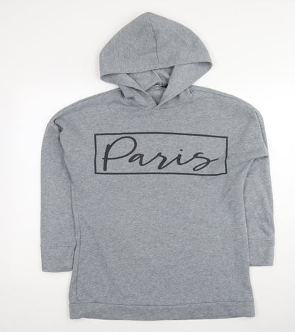 Boohoo Womens Grey Polyester Pullover Hoodie Size 8 Pullover - Paris