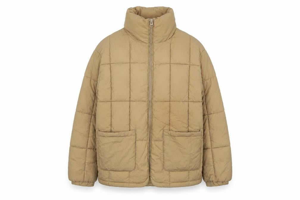 Womens UK Size 6 Topshop Beige Quilted Coat