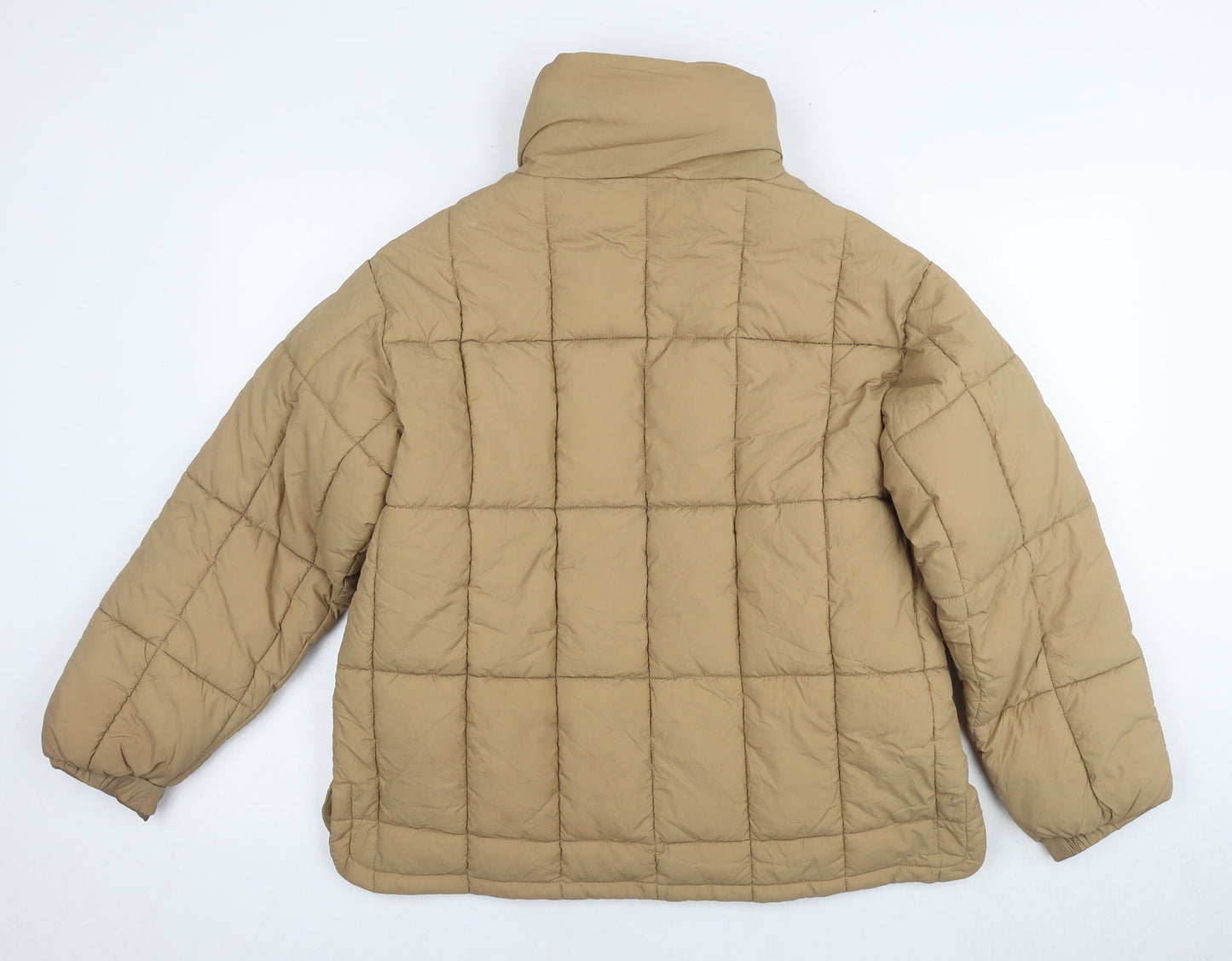 Womens UK Size 6 Topshop Beige Quilted Coat