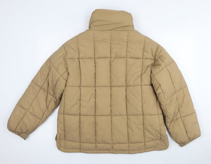 Womens UK Size 6 Topshop Beige Quilted Coat