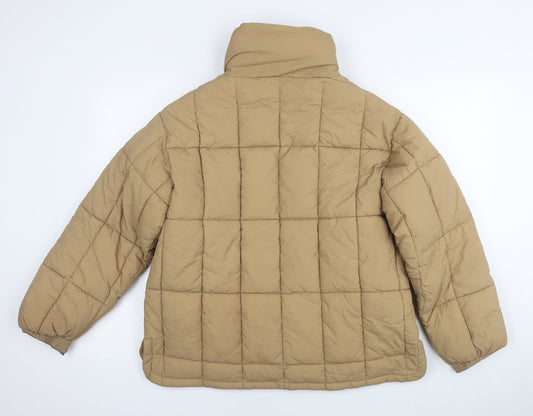 Womens UK Size 6 Topshop Beige Quilted Coat