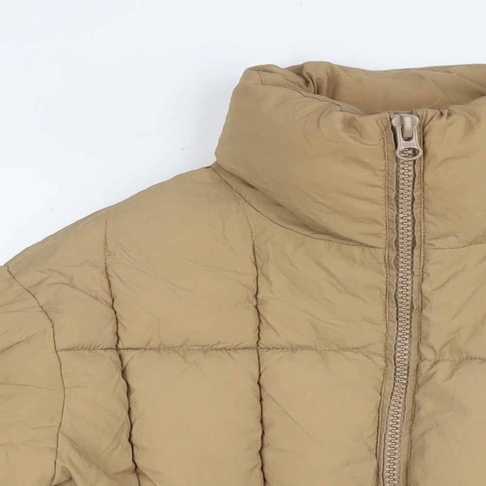 Womens UK Size 6 Topshop Beige Quilted Coat
